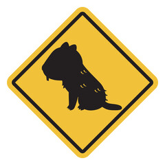 ビーバー注意の標識イラスト