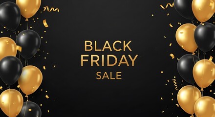 Black Friday Sale Balloons gold