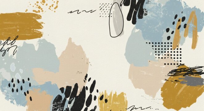 Abstract Brush Strokes Harmony Earthy Tones  Gentle Textures. - Powered by Adobe
