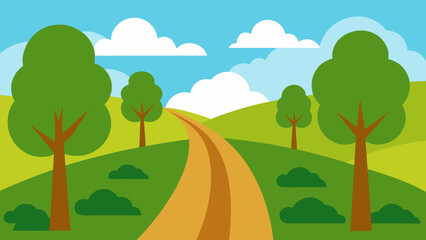 Fototapeta premium field trail with trees forest edge