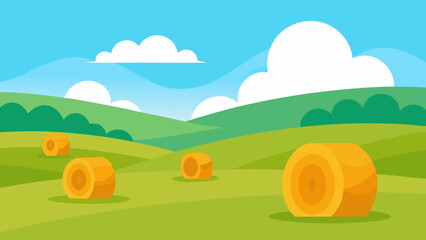 hay bales meadow