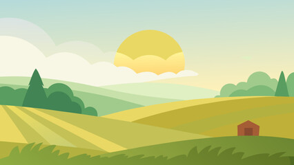 Obraz premium morning haze fields