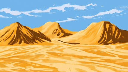 Desert landscape,  hills,  sand,  sky,  clouds