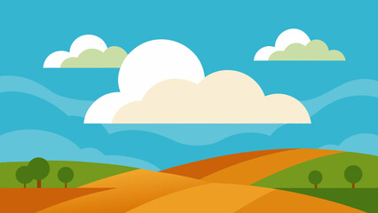 Fototapeta premium floating clouds and farmland aerial view