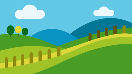 Obraz premium rolling hills fence