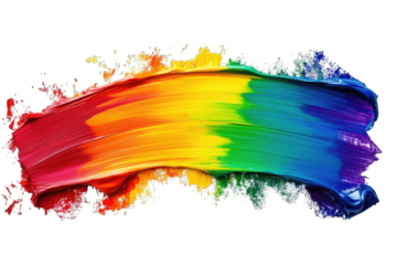 A Vibrant Rainbow Paint Stroke Isolated On A Transparent Background The Colors Blend Seamlessly Creating A Dynamic And Colorful Design Element