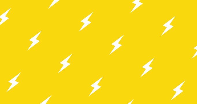 Yellow looping video with lightning bolt icon interlacing with each other