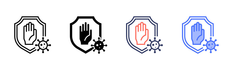 Obraz premium Preventive icon set multiple style collection