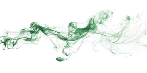 Abstract Green Smoke Pattern On Transparent Background