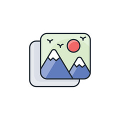 Gallery icon design with white background stock illustration