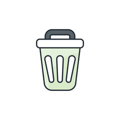 Trash icon design with white background stock illustration