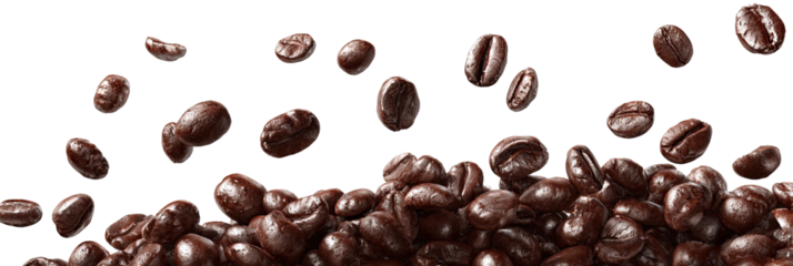 Coffee beans falling