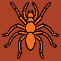 Solid color Texas Brown Tarantula animal vector design