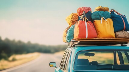 College friends on a spontaneous weekend getaway, car packed with bags