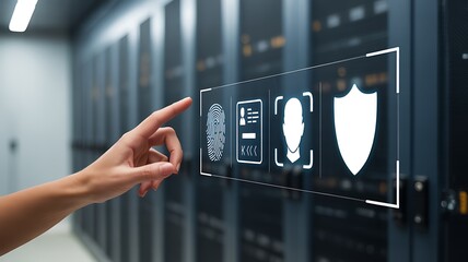 Fingerprint scan biometric identification security image