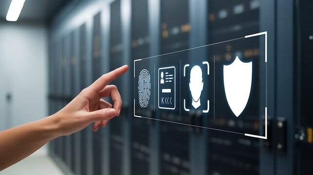 Fingerprint scan biometric identification security image