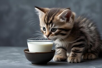 Kitten Drinking Milk