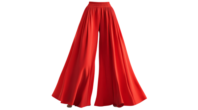 A dramatic red curtain draped symmetrically isolated on white background