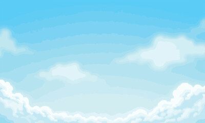 A bright, beautiful blue sky with white clouds on a clear, sunny day