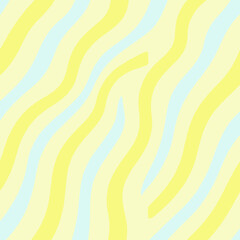 Abstract wavy pattern in light yellow and blue colors  