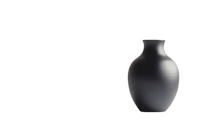 A minimalist image of a dark gray vase isolated on white background