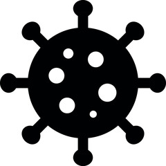 Black coronavirus icon virus symbol pathogen silhouette
