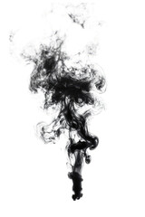 Fototapeta premium Abstract Black Smoke Rising Against A Transparent Background
