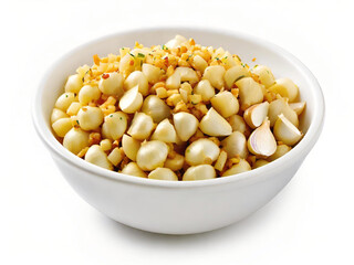 boiled garlic in a white bowl