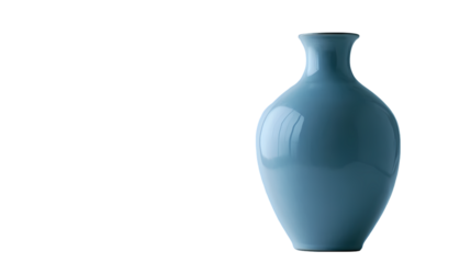 A light blue ceramic vase isolated on white background