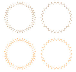 It is a circular illustration with a sawtooth shape.