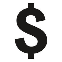 dollar sign silhouette on white background