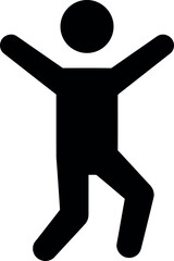 Joyful stick figure jumping