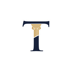 Elegant initial pillar, law firm, lawyer logo