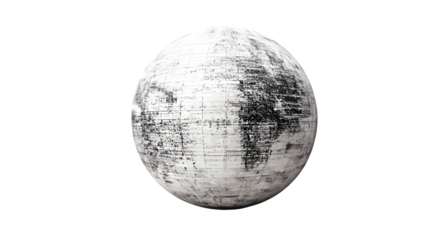 A detailed globe digital rendering isolated on white background