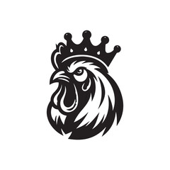 logo of a rooster wearing a crown