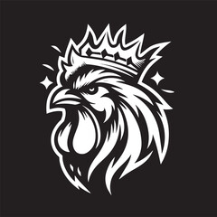 logo of a rooster wearing a crown