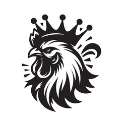 logo of a rooster wearing a crown