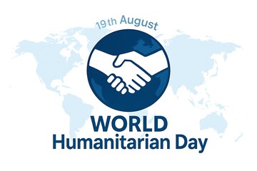 Stylized graphic for world humanitarian day august handshake