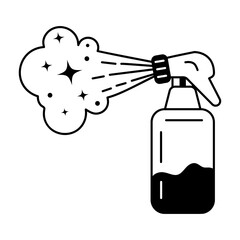A glyph style icon of disinfectant spray 
