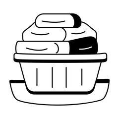 Clothes basket icon in glyph style 

