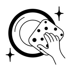 Dish sponge icon in glyph style 

