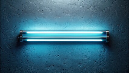 Flickering fluorescent lamp on a dimly lit wall