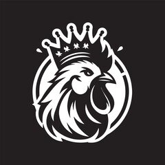 logo of a rooster wearing a crown