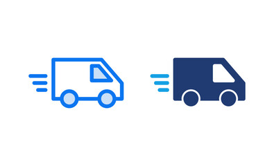Delivery truck icon vector illustration. Delivery truck sign and symbol. Shipping fast delivery icon