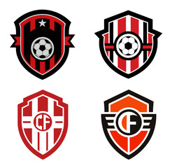  Football Badge Logo Design Templates. vector illustration