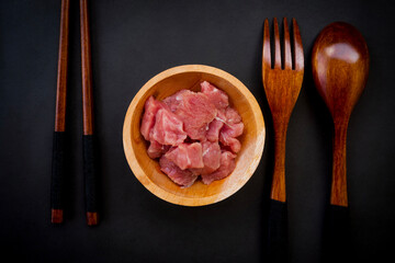 raw meat on a plate