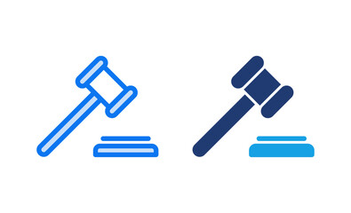 Gavel icon vector illustration. judge gavel sign and symbol. law icon. auction hammer