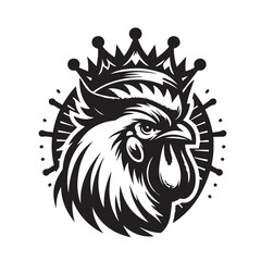 logo of a rooster wearing a crown