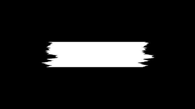 Abstract 2D animation of white hand-painted zigzag brush strokes. Transparent background resolution version. Grunge water brush strokes animation. Grey and black border design.