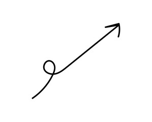 Curved Arrow with Loop Direction Symbol for Creative Design